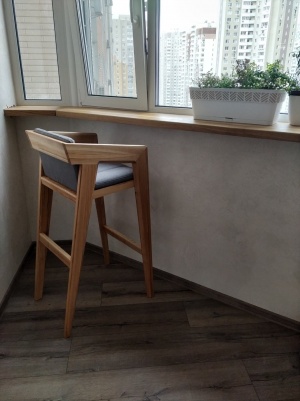 Natural bar stool with backrest AIR 2 Bar M (2 soft) 