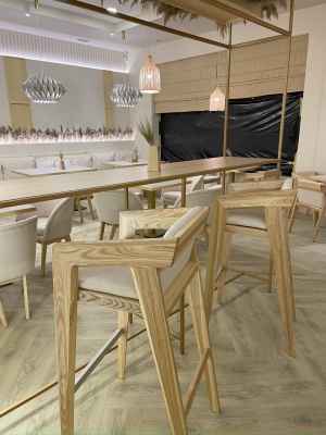 Natural bar stool with backrest AIR 2 Bar M (2 soft) 